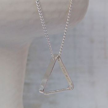 Mens Secret Message Silver Triangle Necklace, 5 of 12