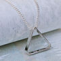 Mens Secret Message Silver Triangle Necklace, thumbnail 3 of 12