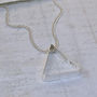 Mens Secret Message Silver Triangle Necklace, thumbnail 10 of 12