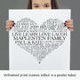 Personalised Heart Family Word Art Print, thumbnail 8 of 11