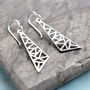 Sterling Silver Dangly Asymmetric Triangle Earrings, thumbnail 1 of 6