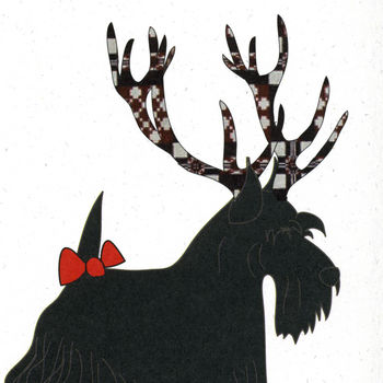 Illustrated Scottie Deer Blank Card, 2 of 2
