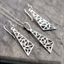 Sterling Silver Dangly Asymmetric Triangle Earrings, thumbnail 3 of 6