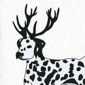 Illustrated Dalmatian Deer Blank Card, 2 of 2