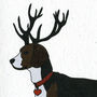 Illustrated Beagle Deer Blank Card, thumbnail 2 of 2