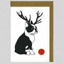 Illustrated Boston Terrier Deer Blank Card, thumbnail 1 of 2