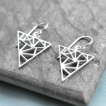 Silver Geometric Triangle Jewellery Set, 4 of 6