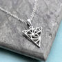 Sterling Silver Geometric Triangle Necklace, thumbnail 1 of 5