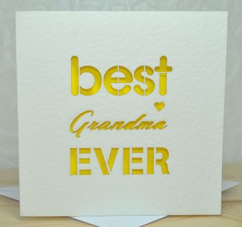 Best Grandma Ever Laser Cut Card, 3 of 4