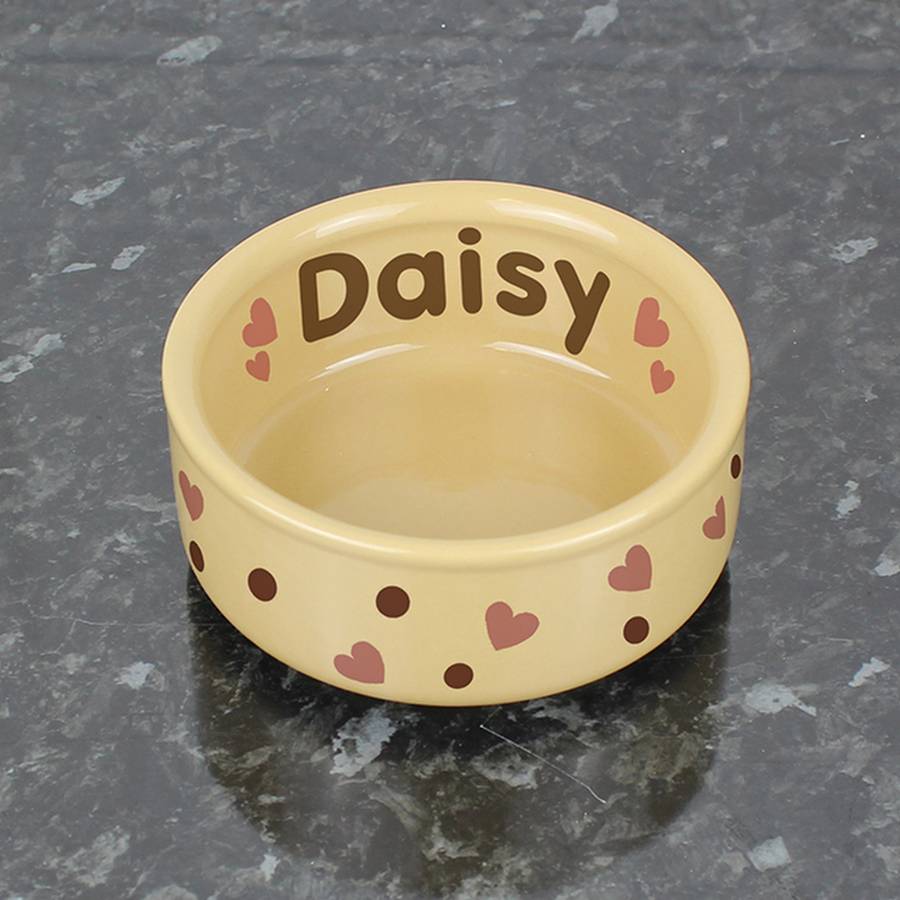Pet Personalised Heart Food Bowl By Chalk And Cheese Candles And Wax