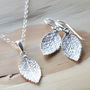 Silver Mint Leaf Jewellery Set, thumbnail 1 of 5
