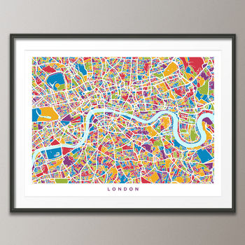 London Map Art Print Colours, 2 of 3
