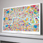 London Map Art Print Colours, thumbnail 1 of 3