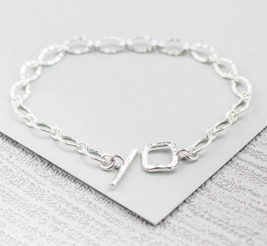 sterling silver hammered bracelet by summer and silver