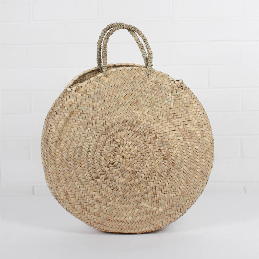 round market basket | moroccan tote bag | florence by bohemia ...
