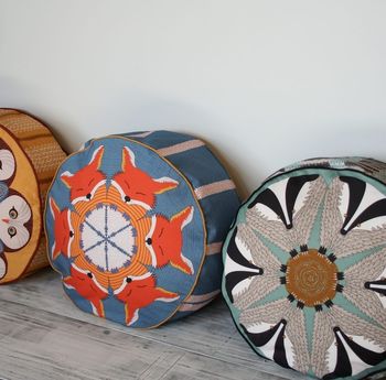 Set Of Three Pouffes Fox Badger And Owl, 2 of 7