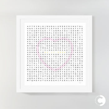 Personalised Word Search Print With Heart, 3 of 5