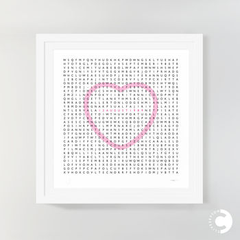 Personalised Word Search Print With Heart, 5 of 5