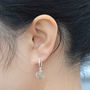 Glass Ball Dangle Earrings With Sterling Silver Hoops, thumbnail 4 of 4