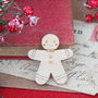 Wooden Gingerbread Man Brooch, thumbnail 2 of 5