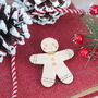 Wooden Gingerbread Man Brooch, thumbnail 1 of 5