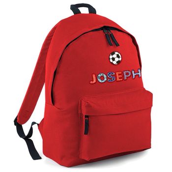 Football Personalised Childrens Backpack, 2 of 3