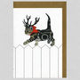 Illustrated Kitty Kitty Deer Blank Card, thumbnail 1 of 2
