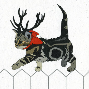 Illustrated Kitty Kitty Deer Blank Card, 2 of 2