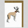 Illustrated Greyhound Deer Blank Card, thumbnail 1 of 2