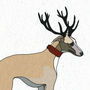 Illustrated Greyhound Deer Blank Card, thumbnail 2 of 2