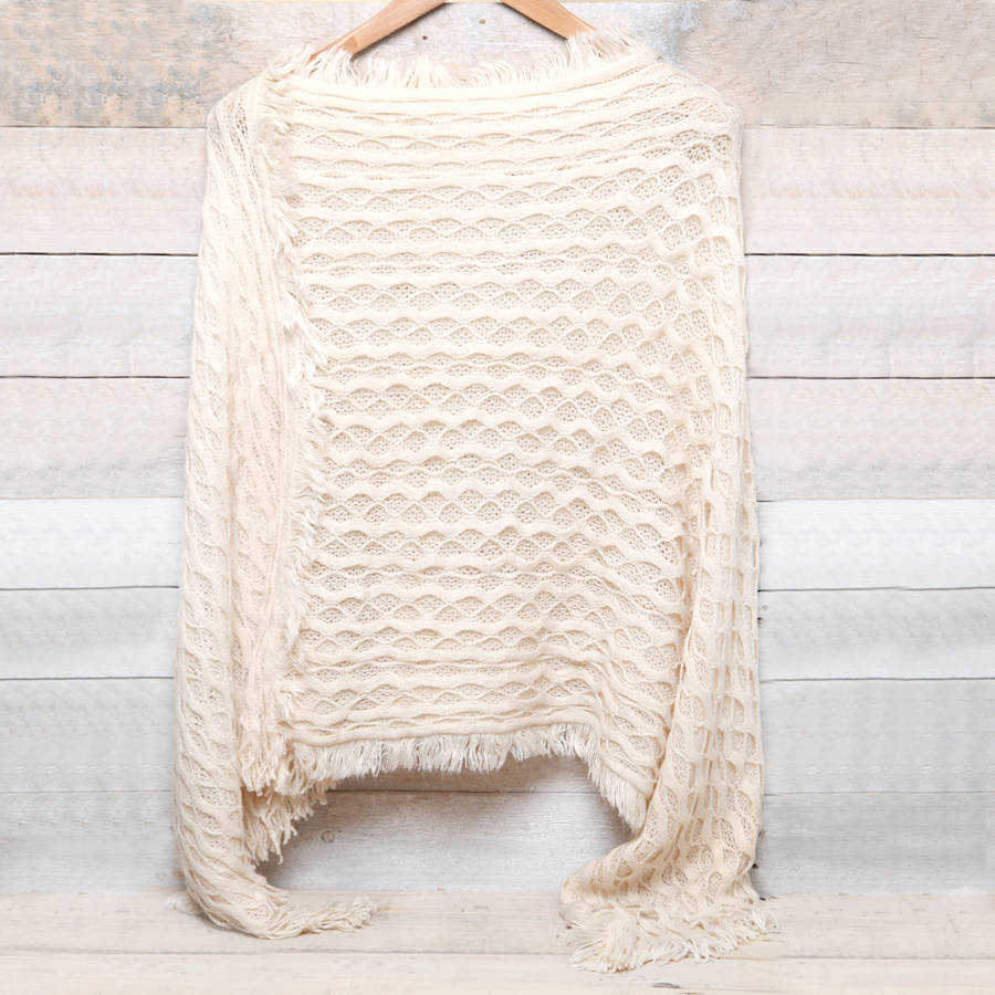 fringe trimmed poncho