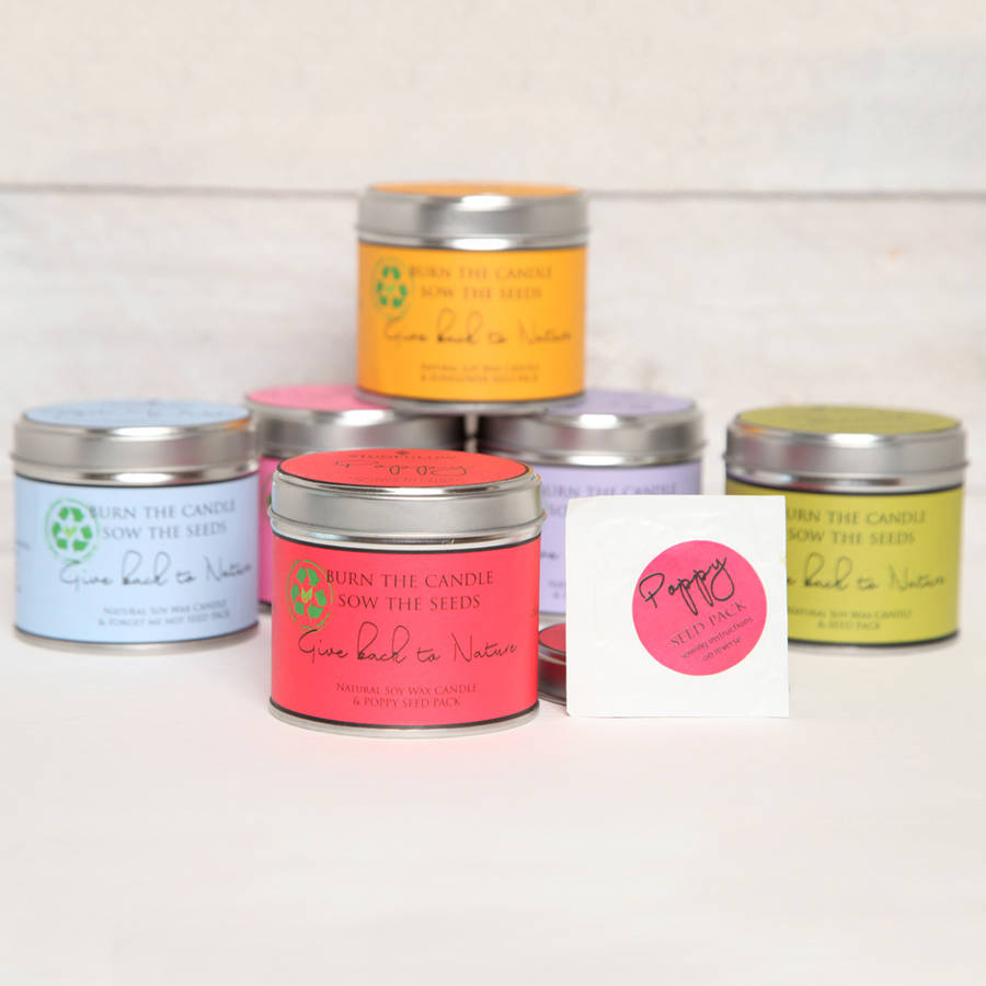 Tin Candle And Flower Seed Gifts By Red Berry Apple ...