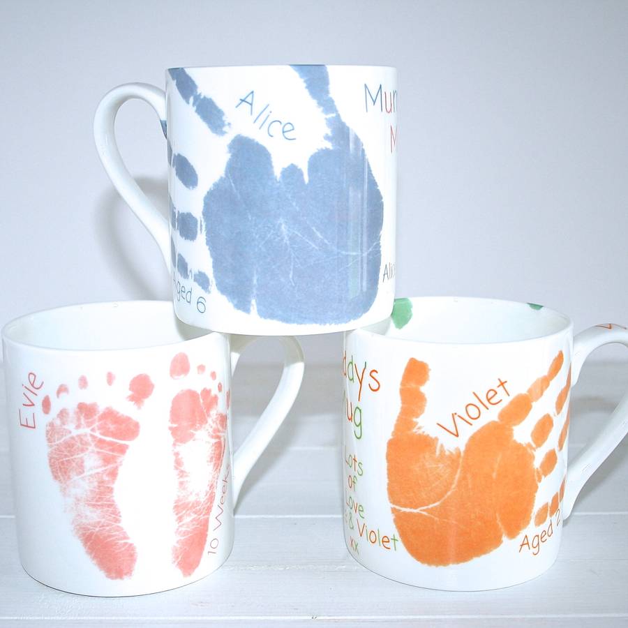 Child S Hand Or Footprint Mug By Sparkle Ceramics Notonthehighstreet Com