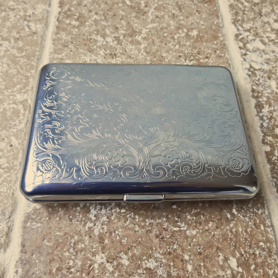 personalised cigarette case with engraved initials by wild life designs