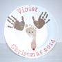 Child's Hand And Feet Print Reindeer Plate, thumbnail 2 of 3
