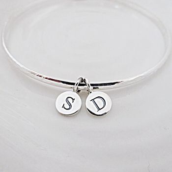 Silver Initial Bangle, 4 of 10