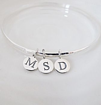 Silver Initial Bangle, 3 of 10