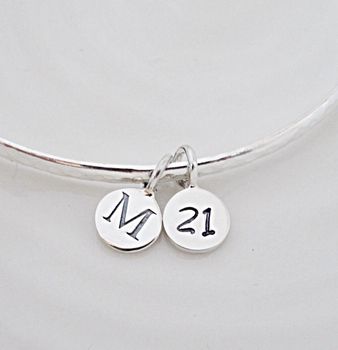 Silver Initial Bangle, 5 of 10