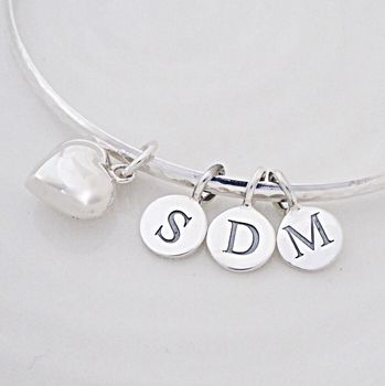 Silver Initial Bangle, 6 of 10