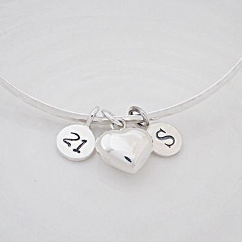 Silver Initial Bangle, 2 of 10