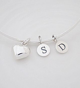 Silver Initial Bangle, 7 of 10