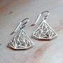 Sterling Silver Art Deco Triangles Necklace, thumbnail 4 of 6
