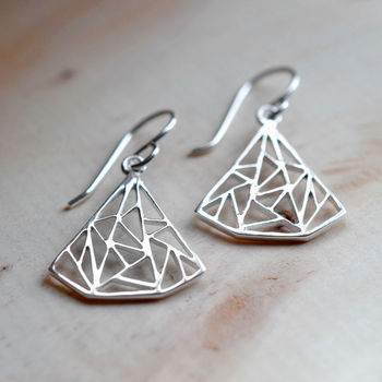 Sterling Silver Art Deco Triangles Jewellery Set, 3 of 5