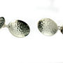 Sterling Silver Hammered Ellipse Cufflinks, thumbnail 1 of 4