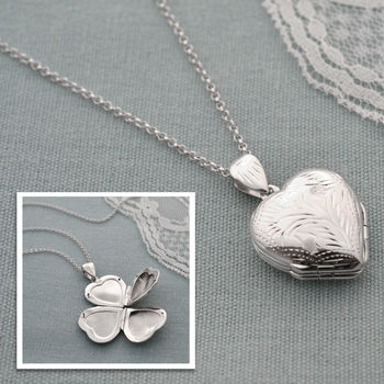 Sterling Silver Four Piece Heart Locket Necklace, 2 of 6