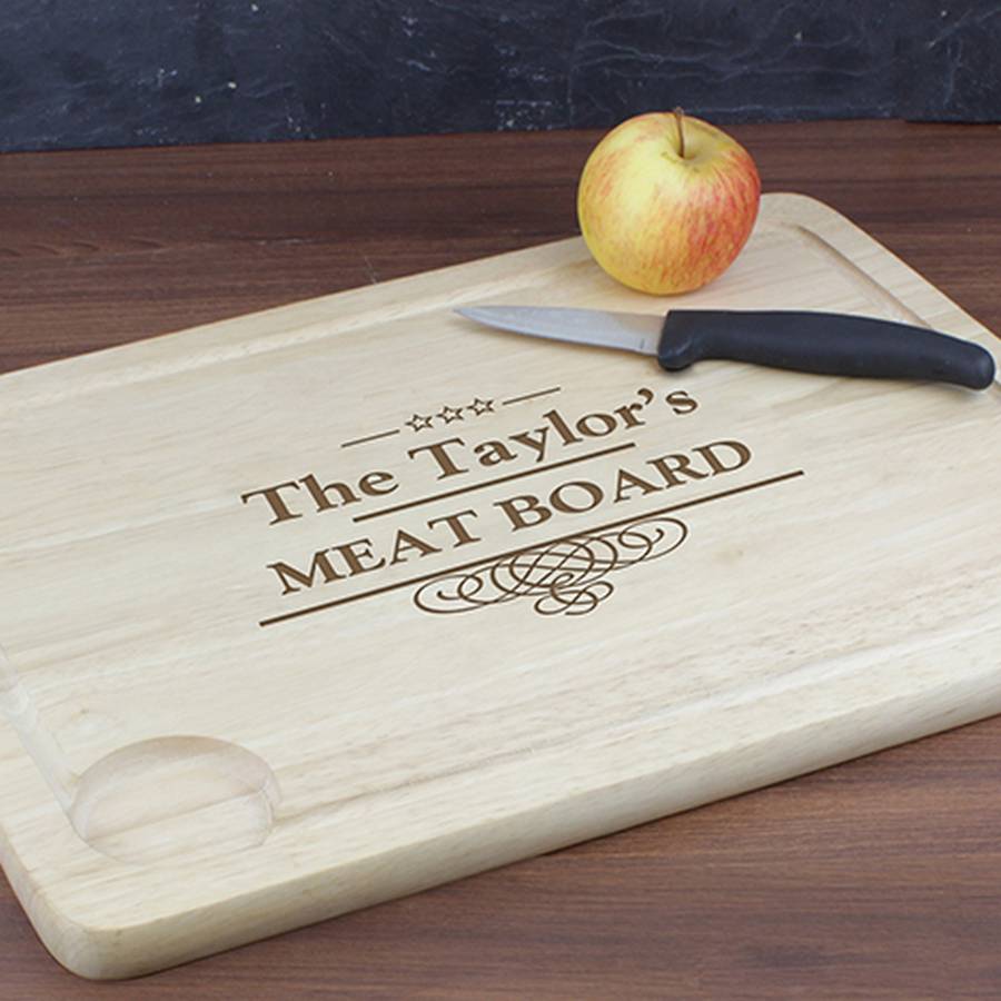 Meat Family Personalised Carving Board By Chalk And Cheese Candles And