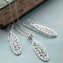 Sterling Silver Dangly Dragonfly Wing Earrings, thumbnail 2 of 5