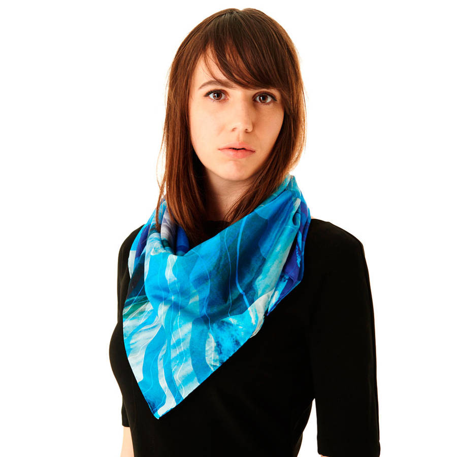 topographic silk classic habotai scarf by kathkath | notonthehighstreet.com