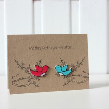 Happily Ever After Engagement Card, Love Birds, 3 of 5