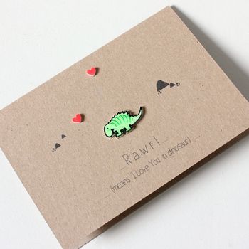 Dinosaur Anniversary Card, Rawr Means I Love You, 4 of 6